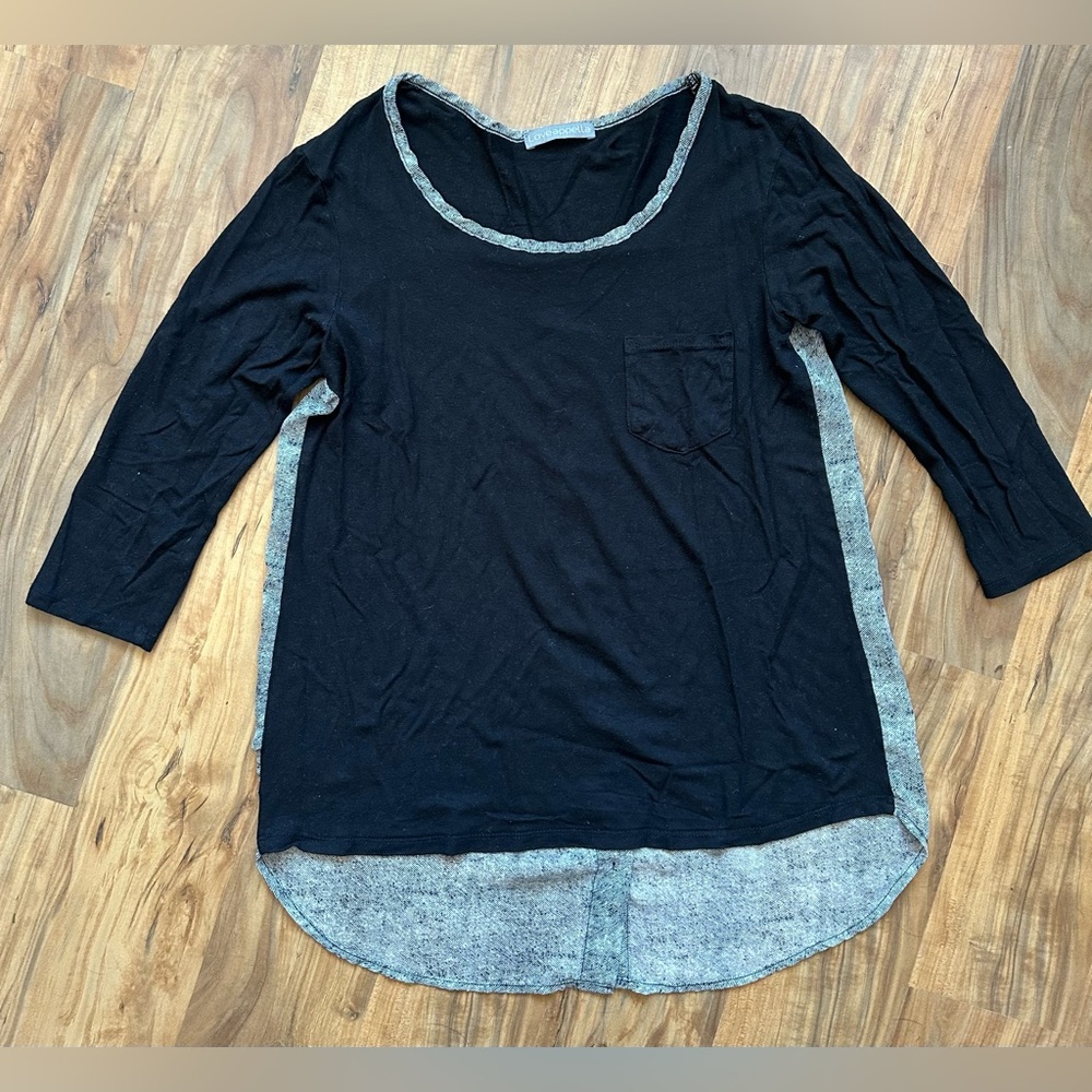 Loveappella High-Low Sheer Back Top